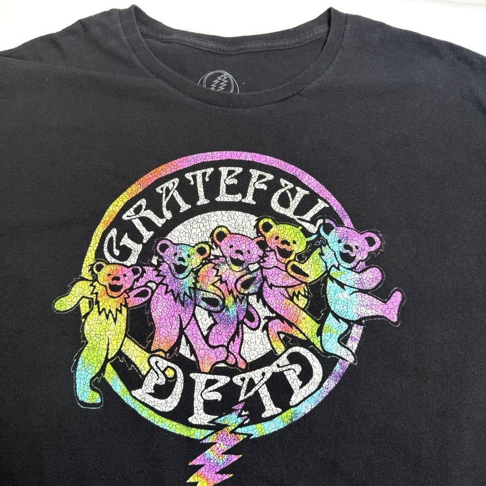 Grateful Dead T Shirt Mens 2XL Dancing Bears Graphic Tee Black Band Tour Style